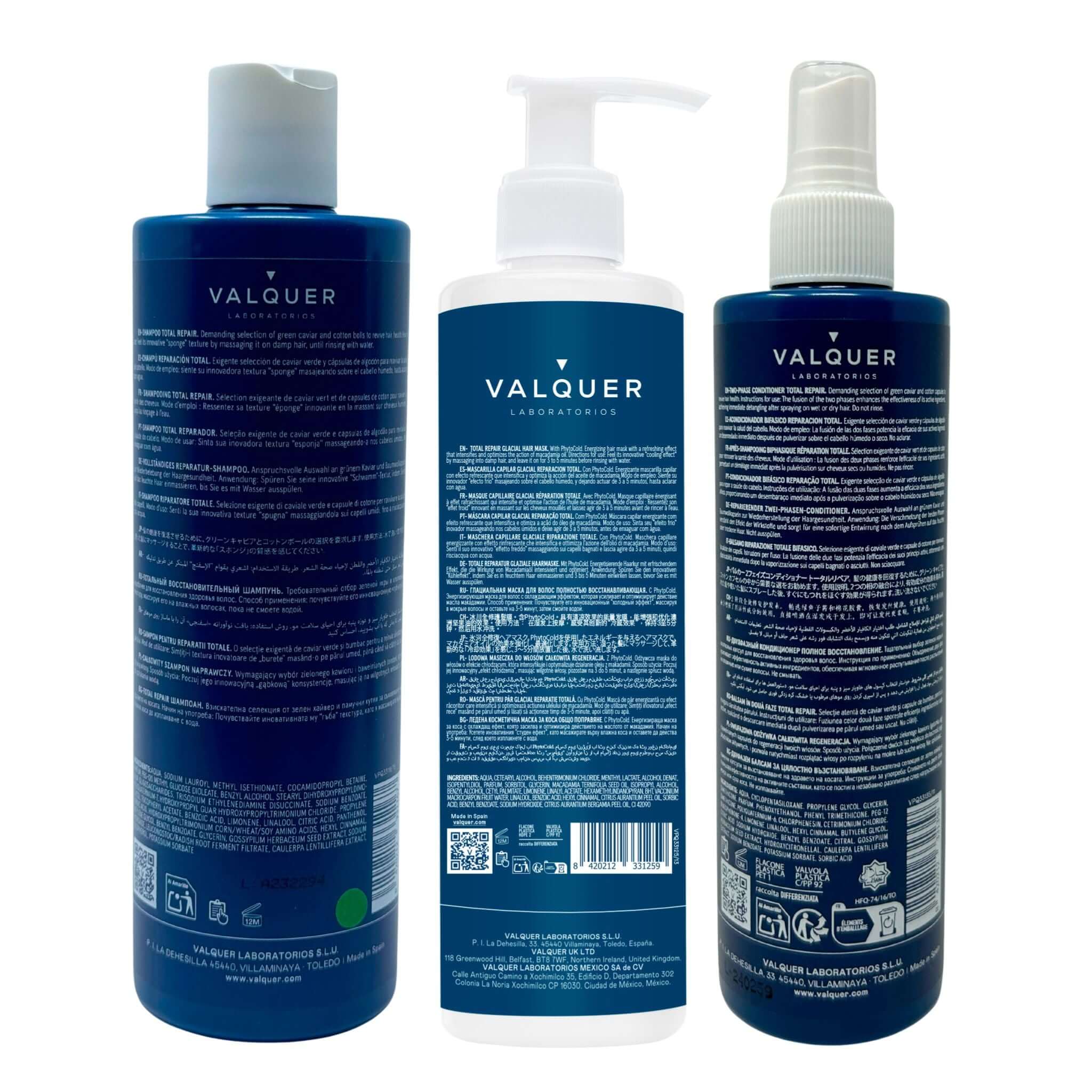 Total Repair Pack for Damaged Hair - Shampoo, Mask and Biphasic Conditioner