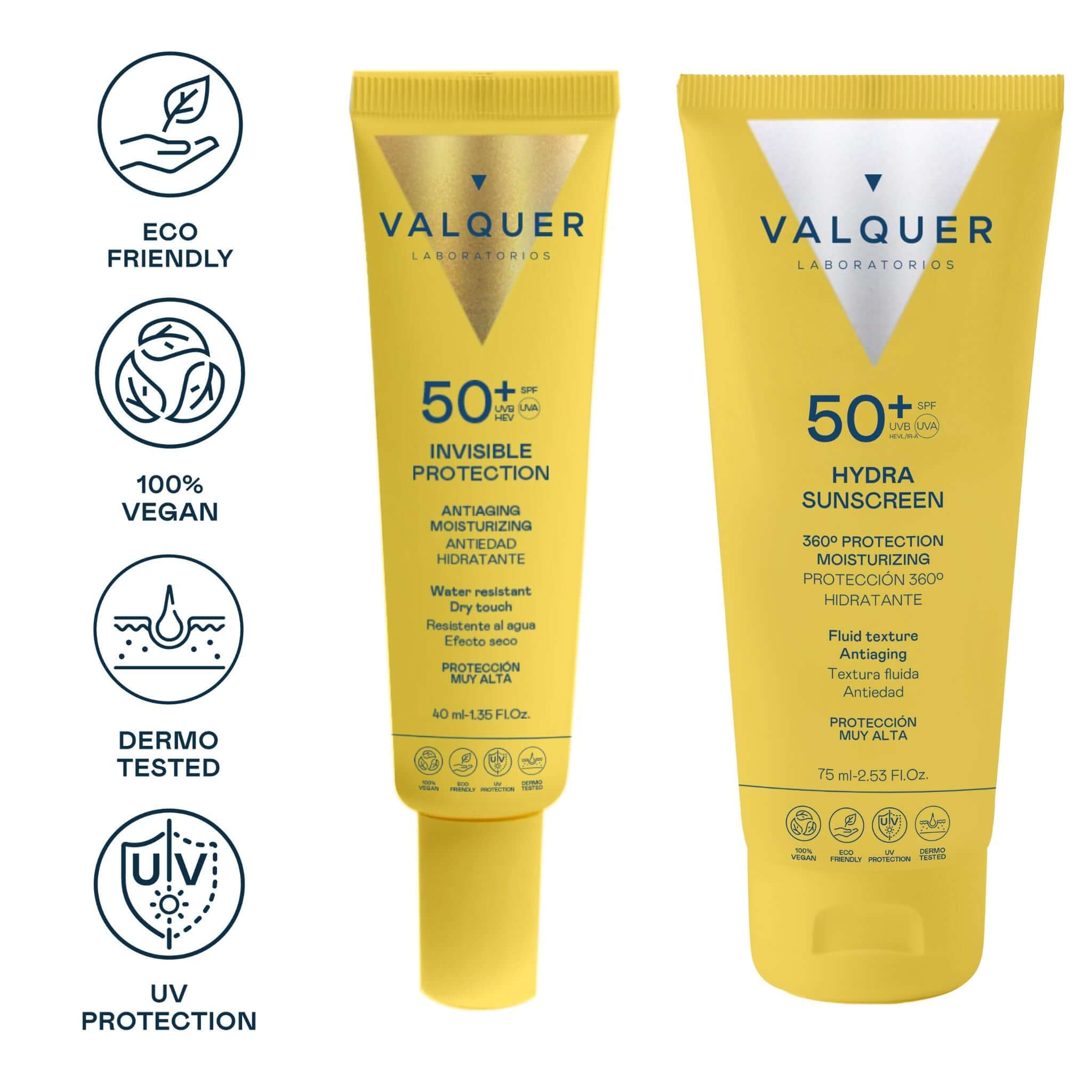 Pack Solar Facial Invisible Protection e Hydra Sunscreen SPF 50+ - 115 ml